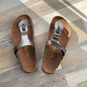 Papillio (Birkenstock) Metallic Grey Sandals Size 39